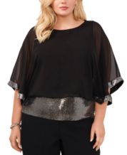 Macy's plus size sequin online tops