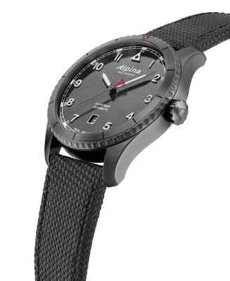 Men's Swiss Automatic Startimer Pilot Gray Rubber Strap Watch 41mm
