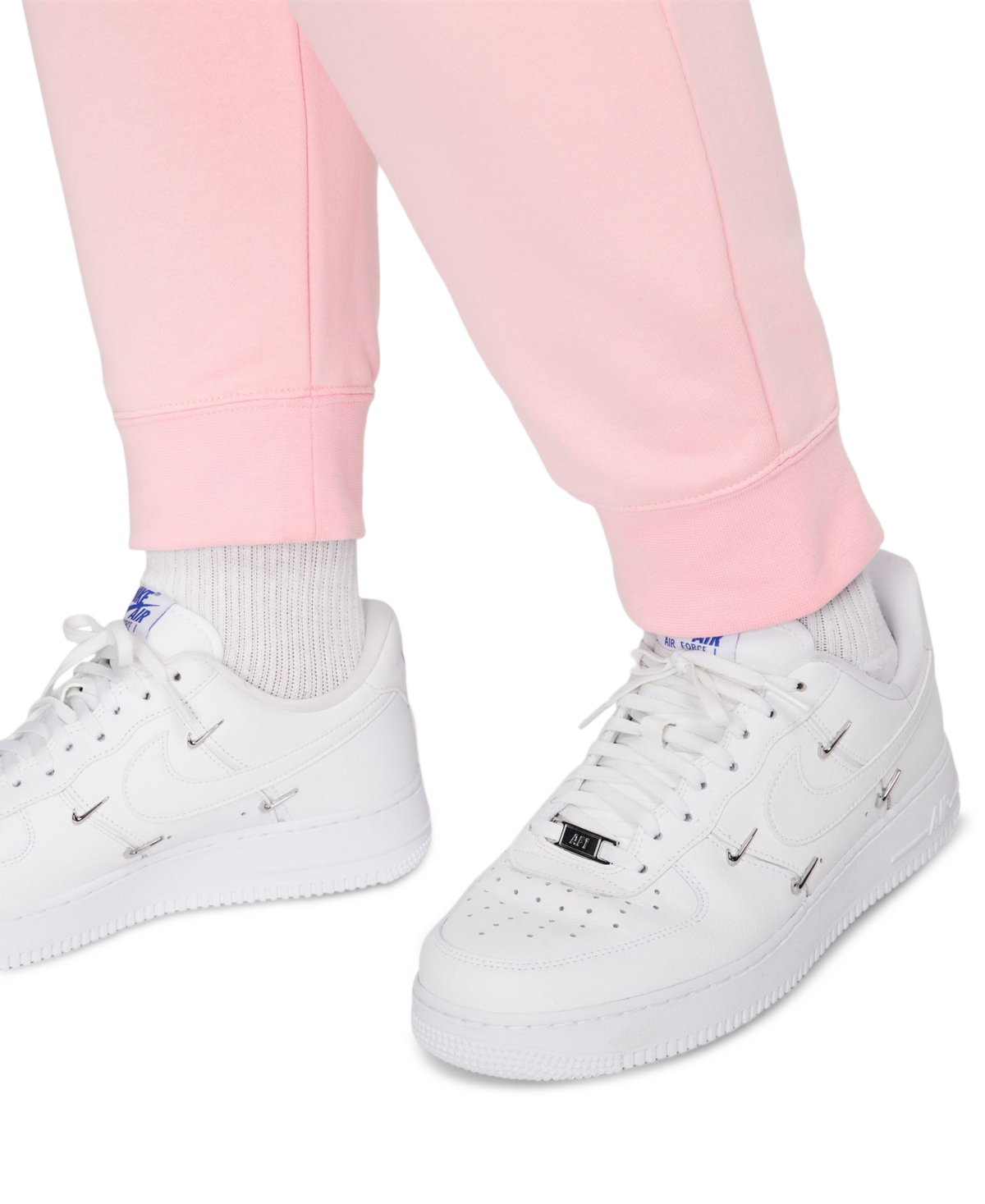 Nike Plus Size Active Sportswear Club Mid-Rise Fleece Jogger Pants -white