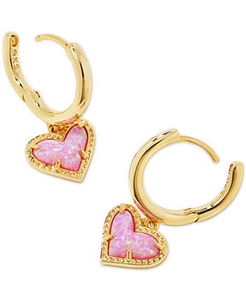 Kendra Scott Pavé & Colored Heart Charm Huggie Hoop Earrings - Macy's