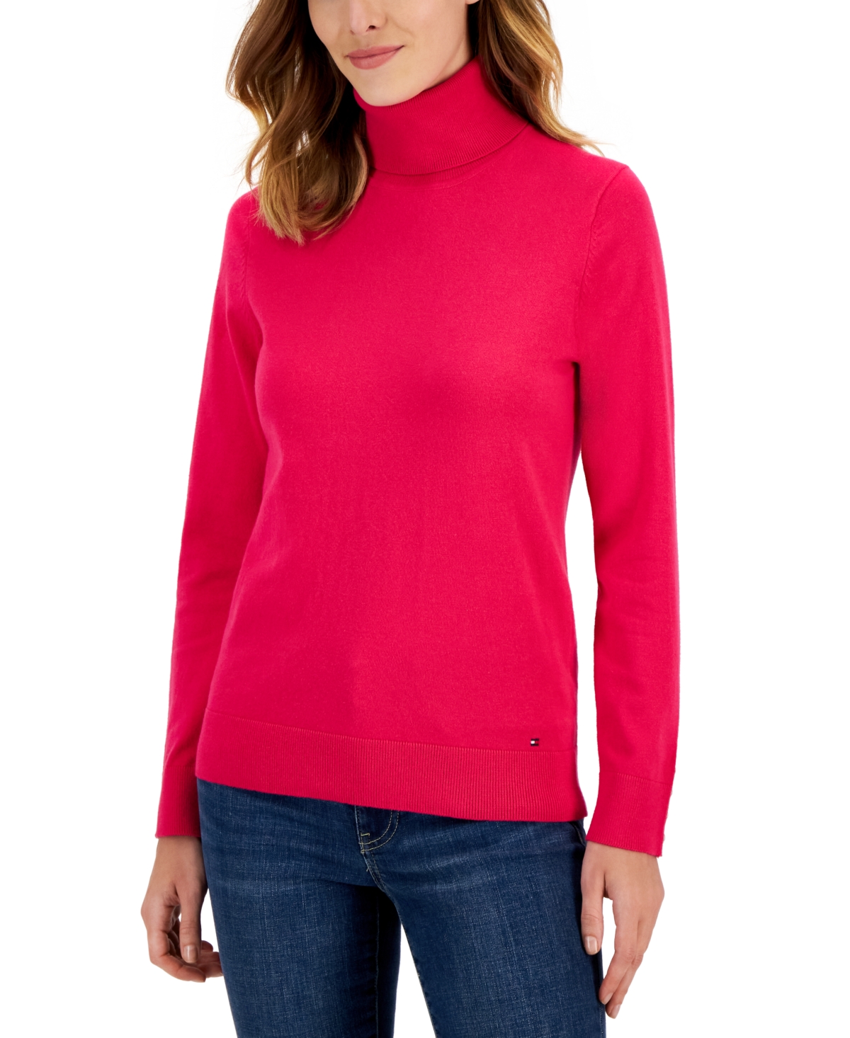 Tommy Hilfiger Women's Button-cuff Turtleneck Stella Sweater In Aster Pink
