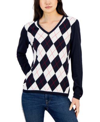 Women's Ivy Argyle V-Neck Sweater