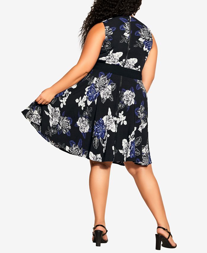 City Chic Trendy Plus Size Isabel Fit and Flare Midi Dress - Macy's