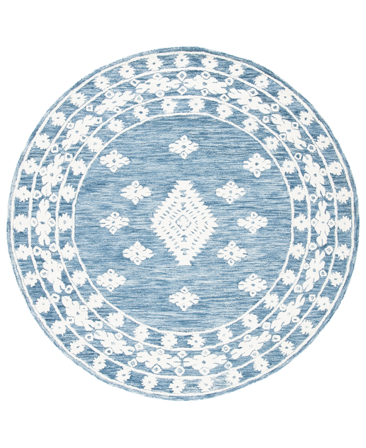 Safavieh Aurora APN550 7' x 7' Round Area Rug - Blue, Ivory