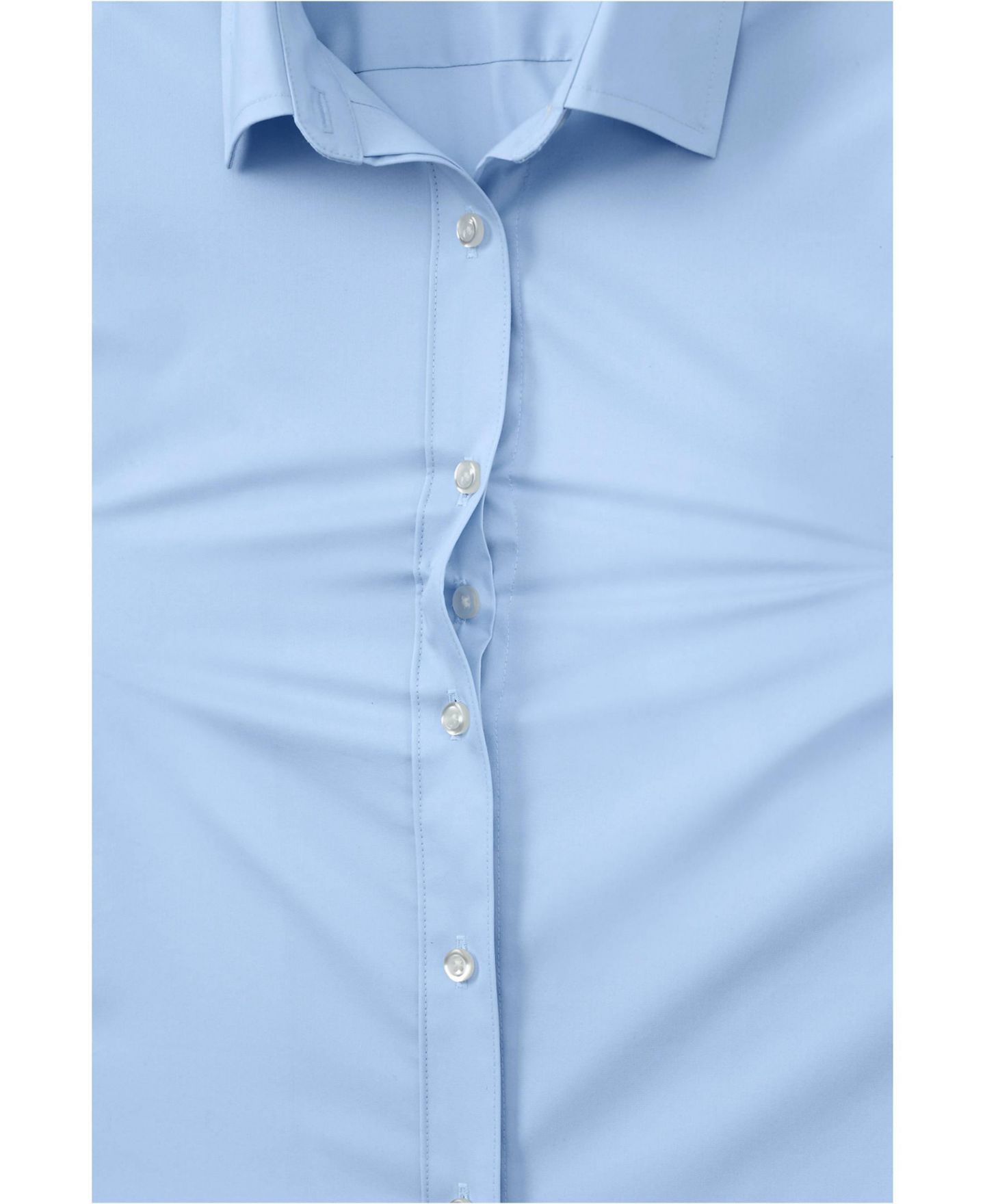 Женская рубашка Lands' End No Gape Short Sleeve Stretch, цвет: Светлый морской синий — фото 3