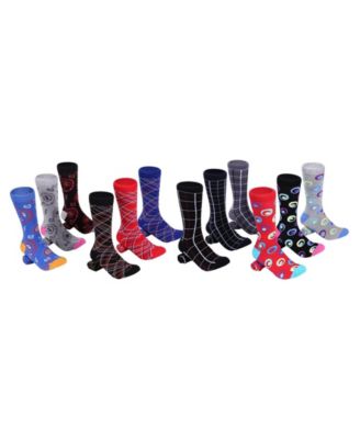 Men's Zippy Spry Fun Dress Socks 12 Pack