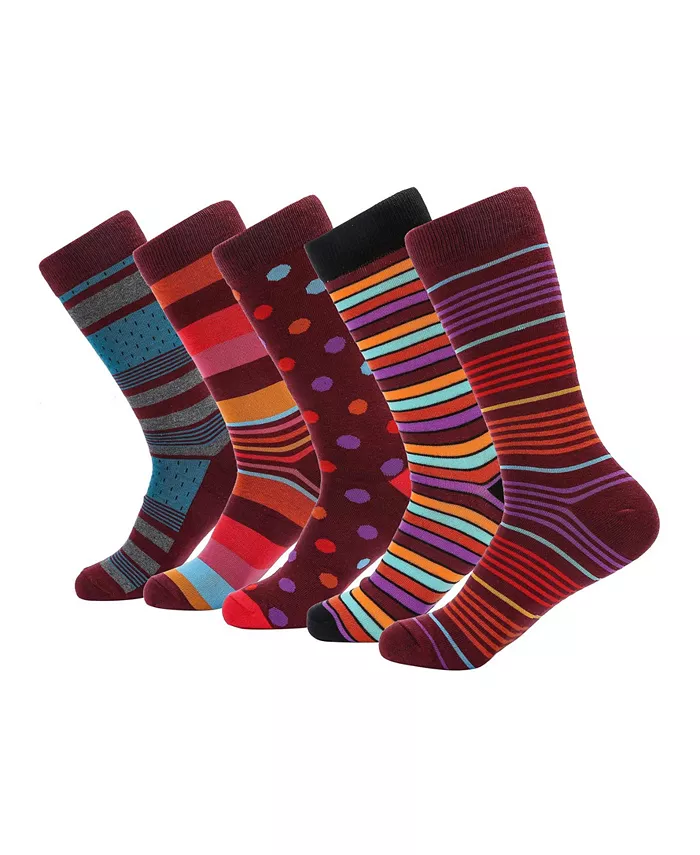 Men's Morning Maroon Crew Socks 5 Pack