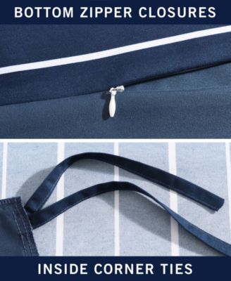 Longdale Solid Stripe Brushed Microfiber Duvet Cover Sets