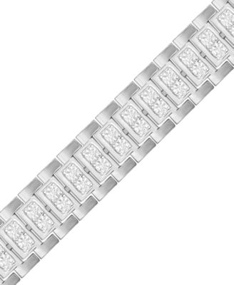 Men's Diamond Link Bracelet (1 ct. t.w.) in Sterling Silver & 14k Gold-Plate or Sterling Silver