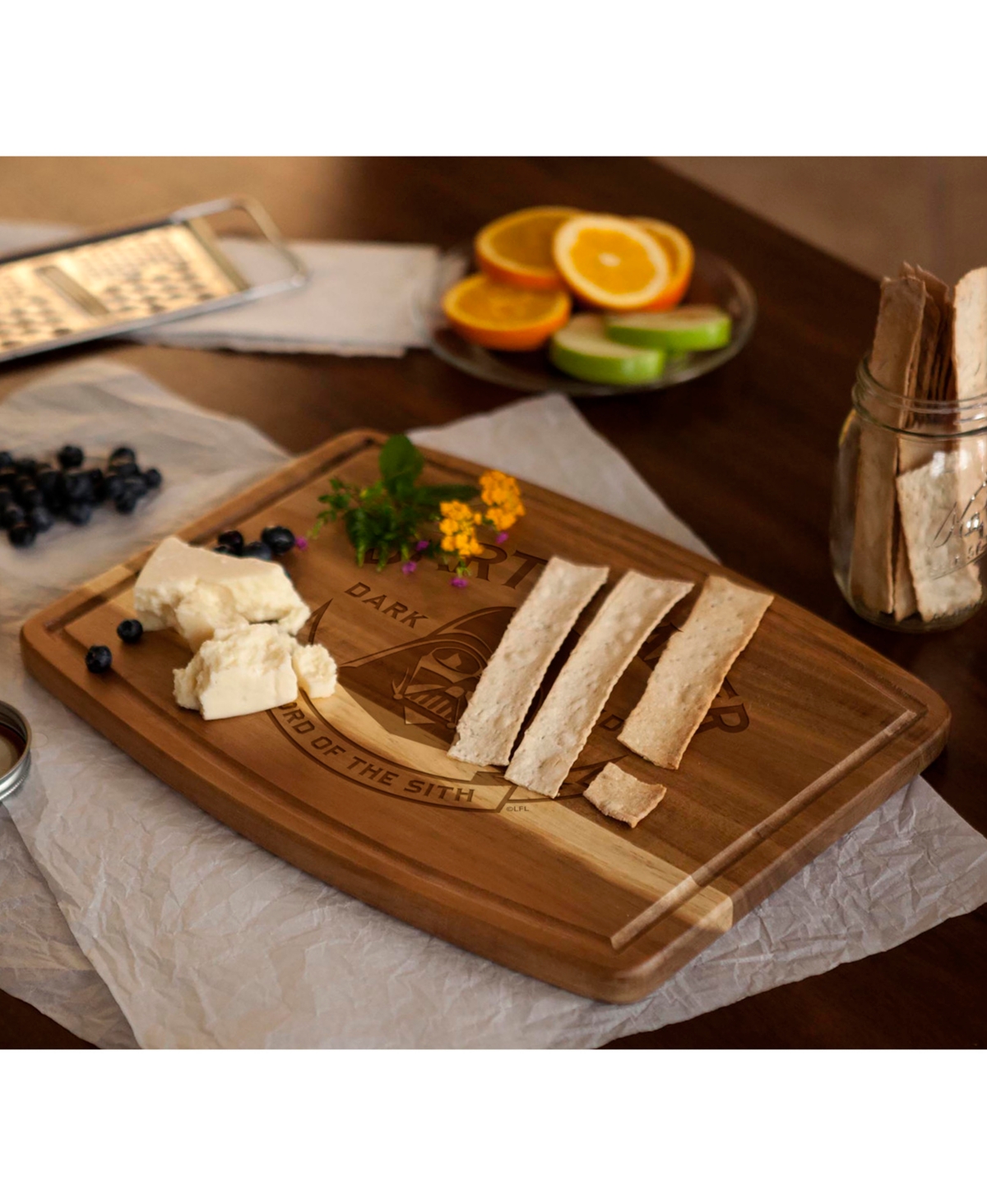 Toscana Star Wars Darth Vader Ovale Acacia Cutting Board In Acacia Wood