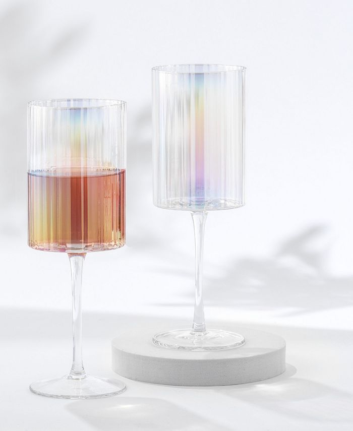 JoyJolt Christian Siriano Chroma Iridescent Red Wine Glasses Macy's