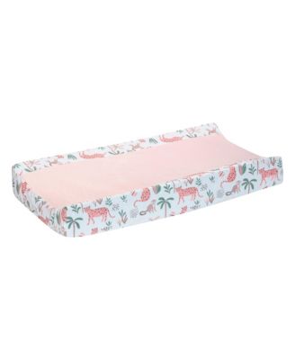 Enchanted Safari Animals Pink/White Jungle Changing Pad Cover