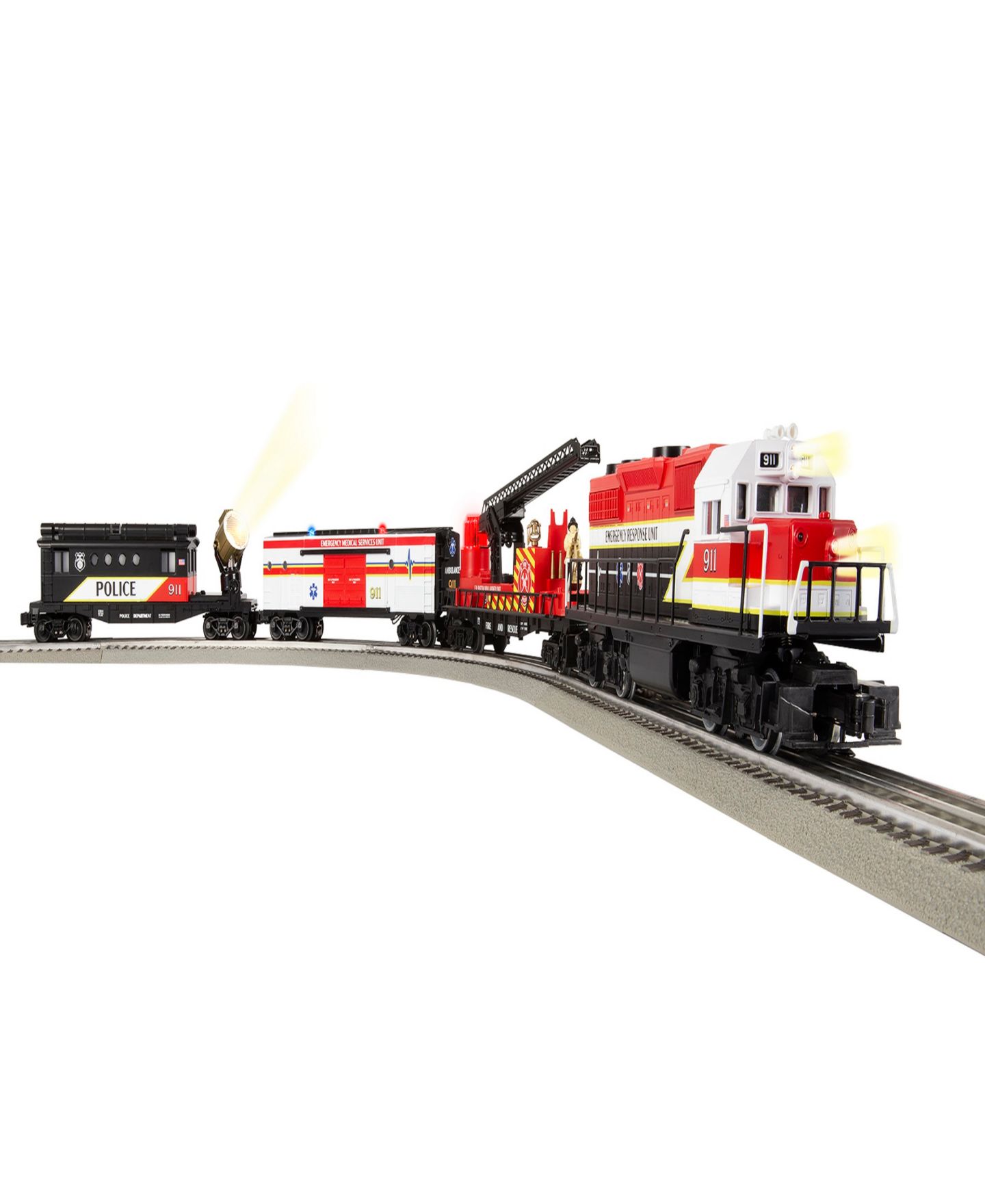 Детские игрушки Lionel O Gauge Emergency Response Lionchief Bluetooth 5.0 Train Set, 18-Piece — фото 3