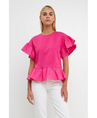 Women's Mixed Media Knit Top