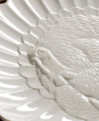 French Perle Carved Turkey Platter