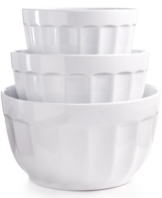 Martha Stewart Collection - Set of 3 Fluted Melamine Bowls