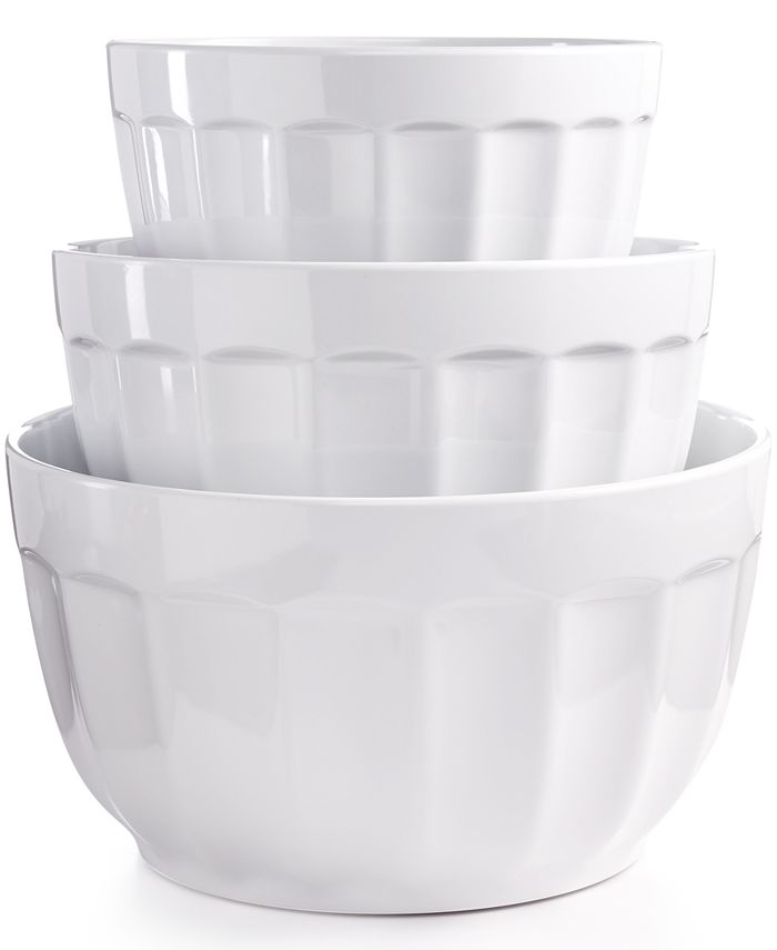 Break-resistant 100% Melamine Bowls,Dishwasher Safe,BPA Free Melamine Fluted Bowls set of 6-17oz Cereal/Soup/Prep Bowls,White 