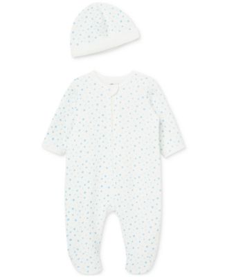 Little Me - Baby Boys Wonder Quilt Footie and Hat, 2 Piece Set