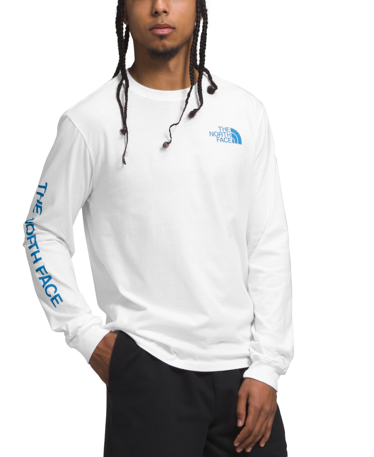 Shop The North Face Men's Graphic Long-sleeve Hit T-shirt In Tnf Black,tnf White