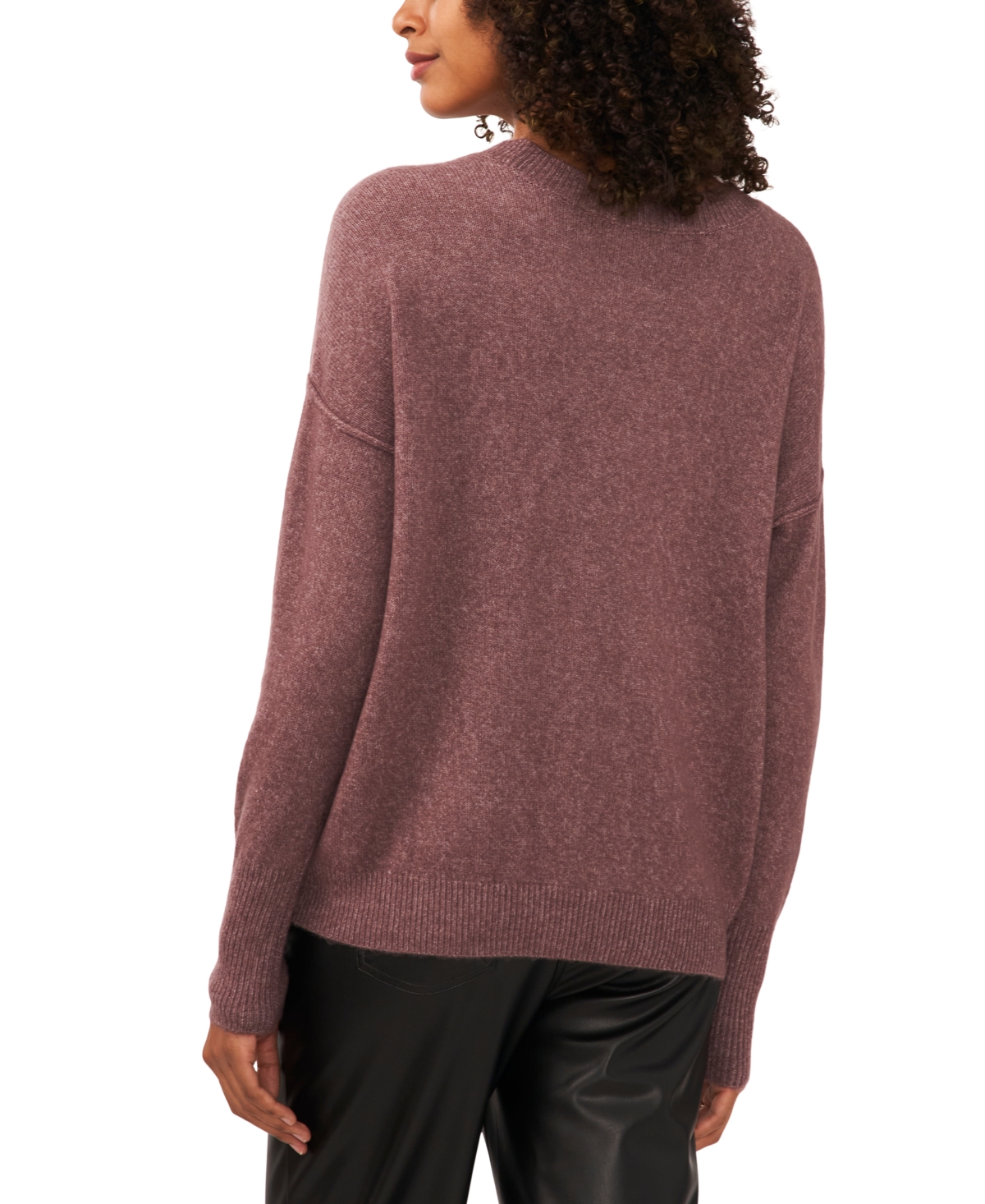 Vince Camuto Cozy Long Sleeve Extend Shoulder Sweater In Purple