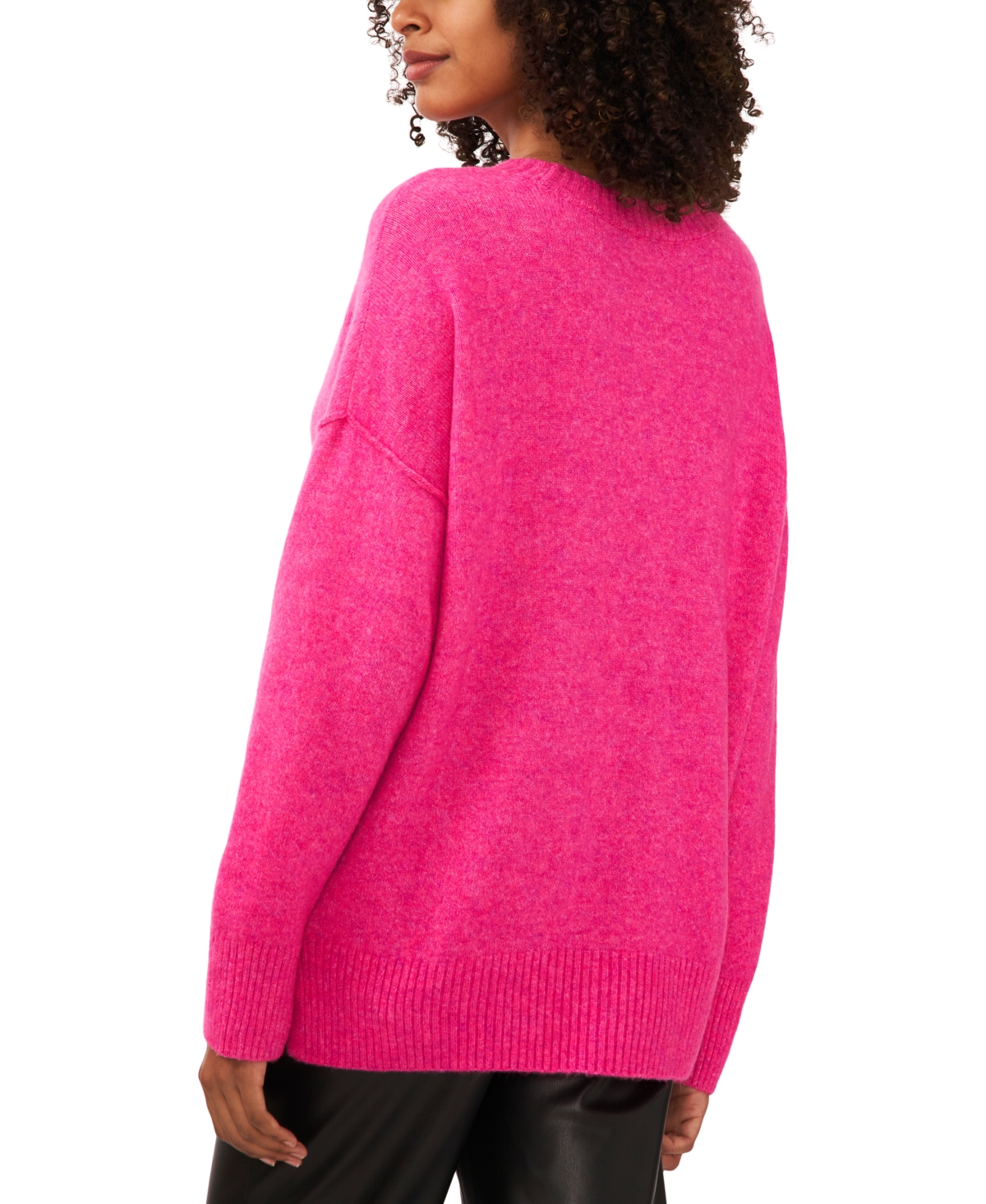 Vince Camuto Cozy Long Sleeve Extend Shoulder Sweater In Pink