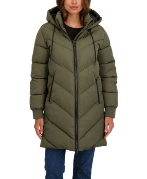 Женские куртки Sebby Women's 3/4 Puffer Jacket with Hood