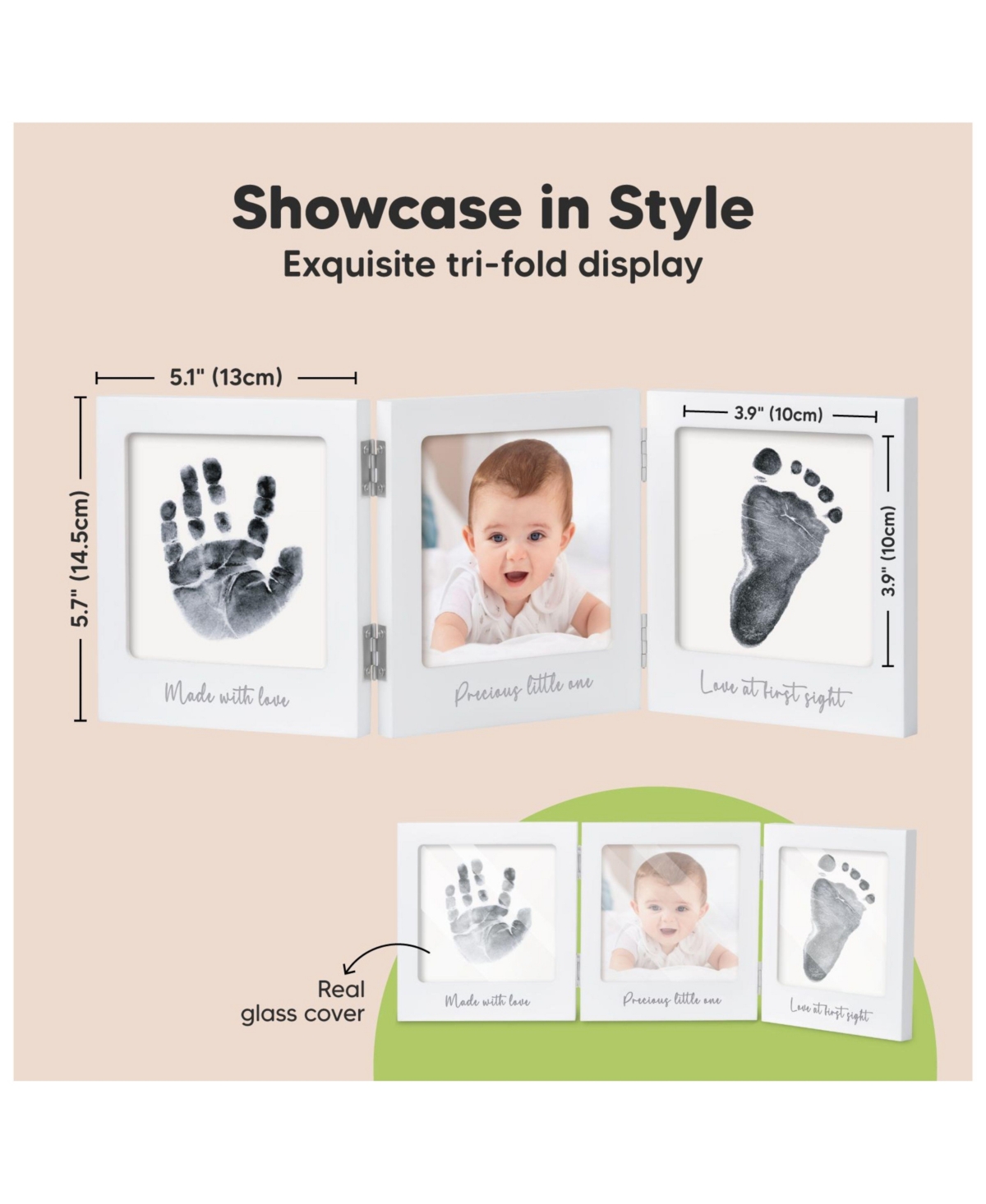 KeaBabies Fond Inkless Baby Handprint and Footprint Kit for Newborn Boys & Girls, Dog Paw Print Kit, Baby Gift -silver