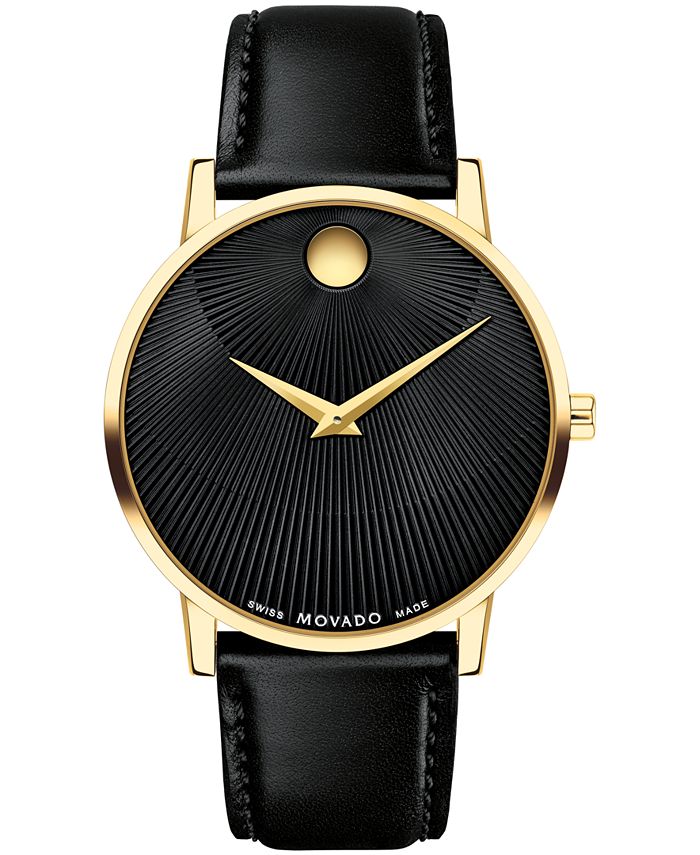 Movado men's leather hotsell watch