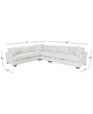 CLOSEOUT! Nightford 143" 4-Pc. Fabric L Sectional, Created for Macy's