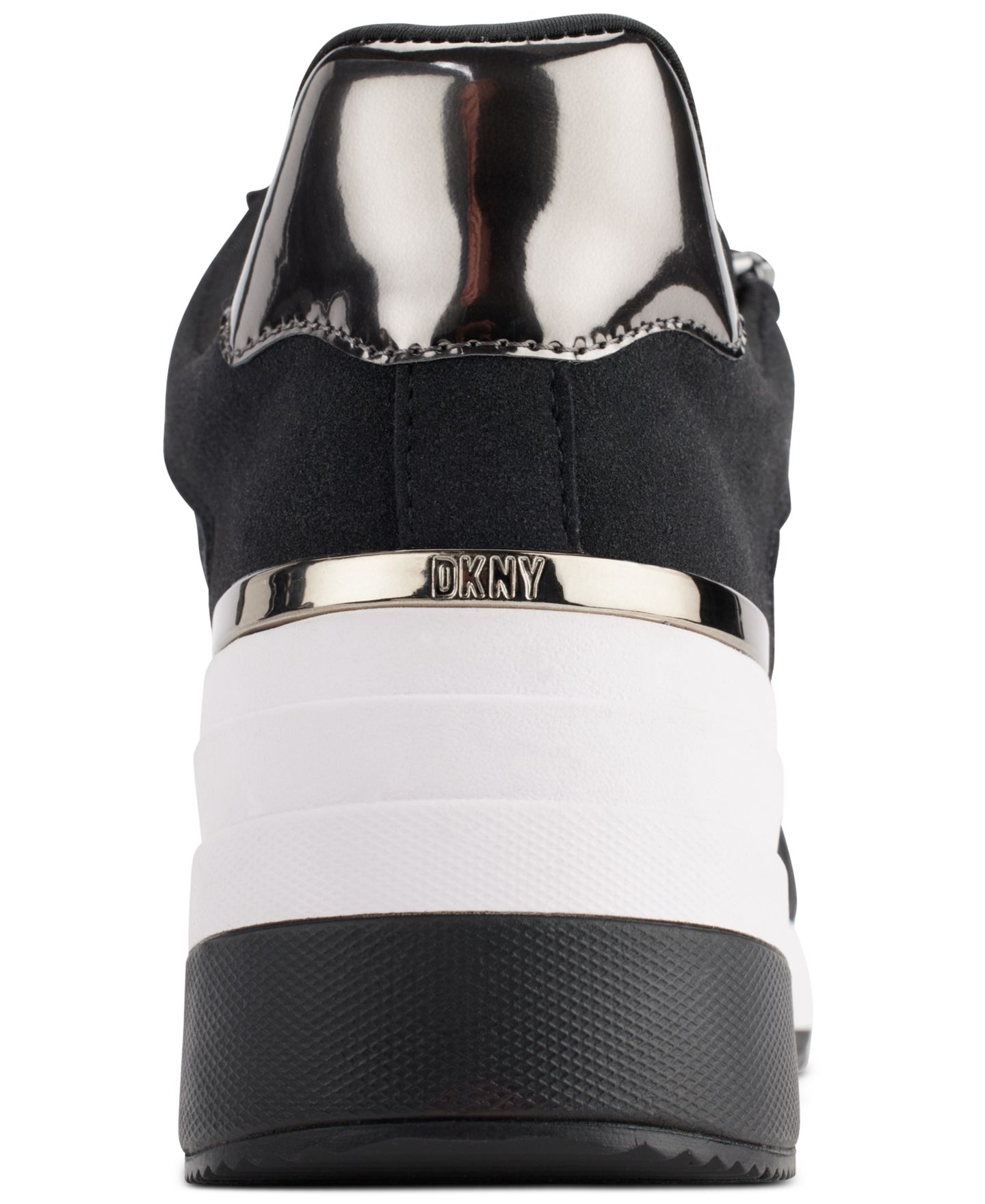 Женские кроссовки DKNY Kaden Lace-Up Zip Wedge, цвет: Чёрный / Графитовый — фото 3
