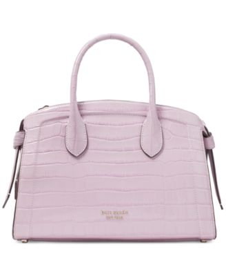 kate spade new york - Knott Croc Embossed Leather Medium Zip Top Satchel