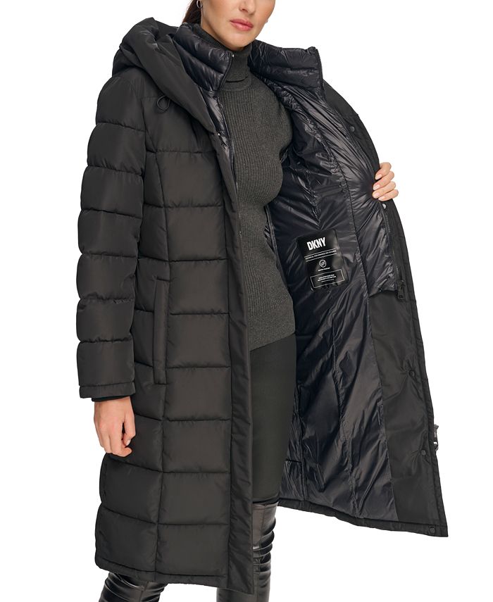 Dkny women's long padded coats outlet