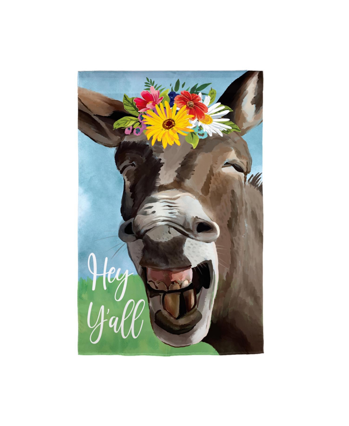 Donkey Friend Garden Burlap Flag 12.5 x 18 Inches Indoor Outdoor Decor - Brown