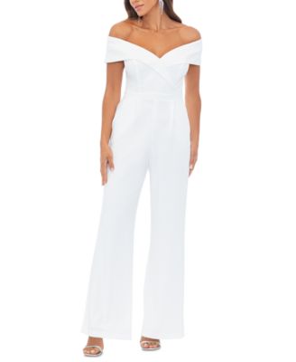 XSCAPE - Women's Off-The-Shoulder Scuba-Crepe Jumpsuit