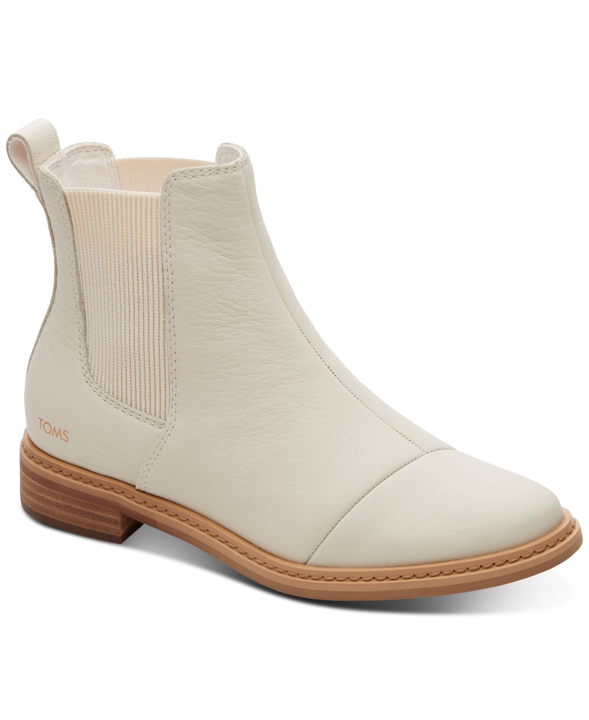 Toms Women's Charlie Pull On Chelsea Booties In Light Sand Leather