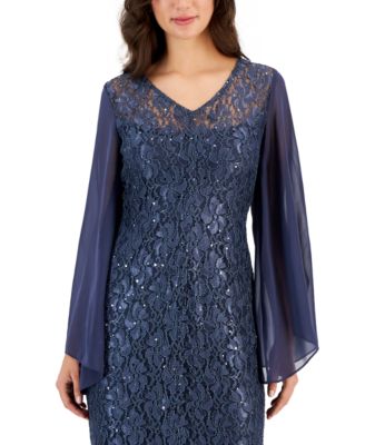 Connected Women's Sequined-Lace Maxi Dress - Macy's