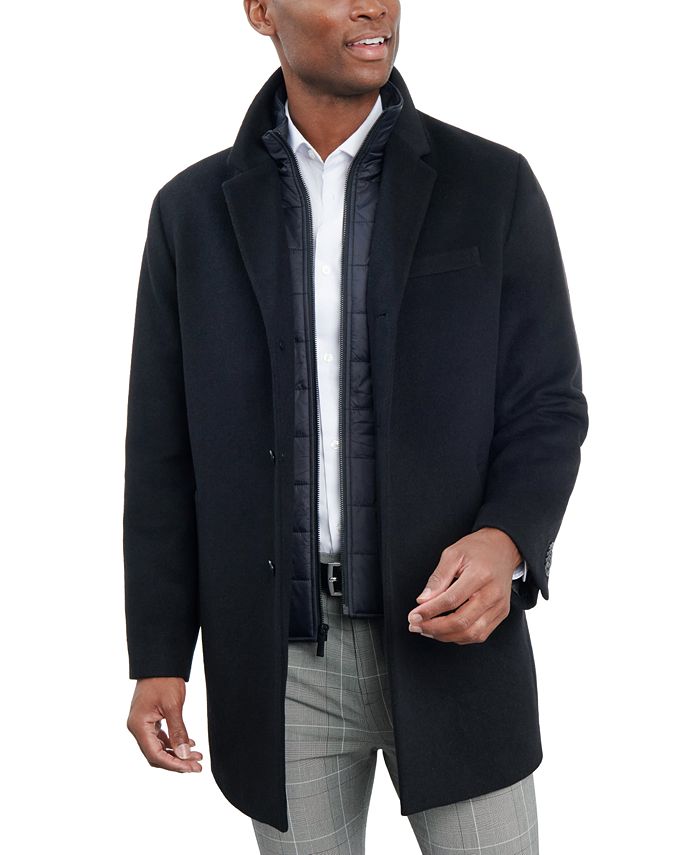 London Fog Men's Wool-Blend Overcoat & Attached Vest - Macy's