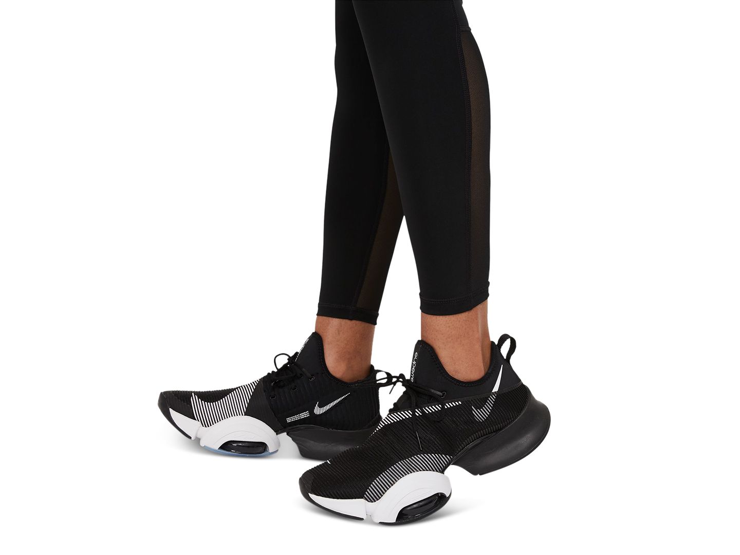 Женские леггинсы Nike Pro Mid-Rise Mesh-Paneled, цвет: Чёрный — фото 4