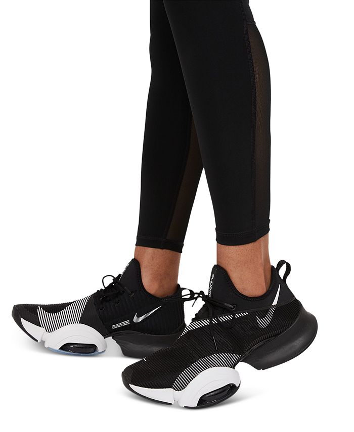 Nike Pro Women's Mid-Rise Mesh-Paneled Leggings - Macy's