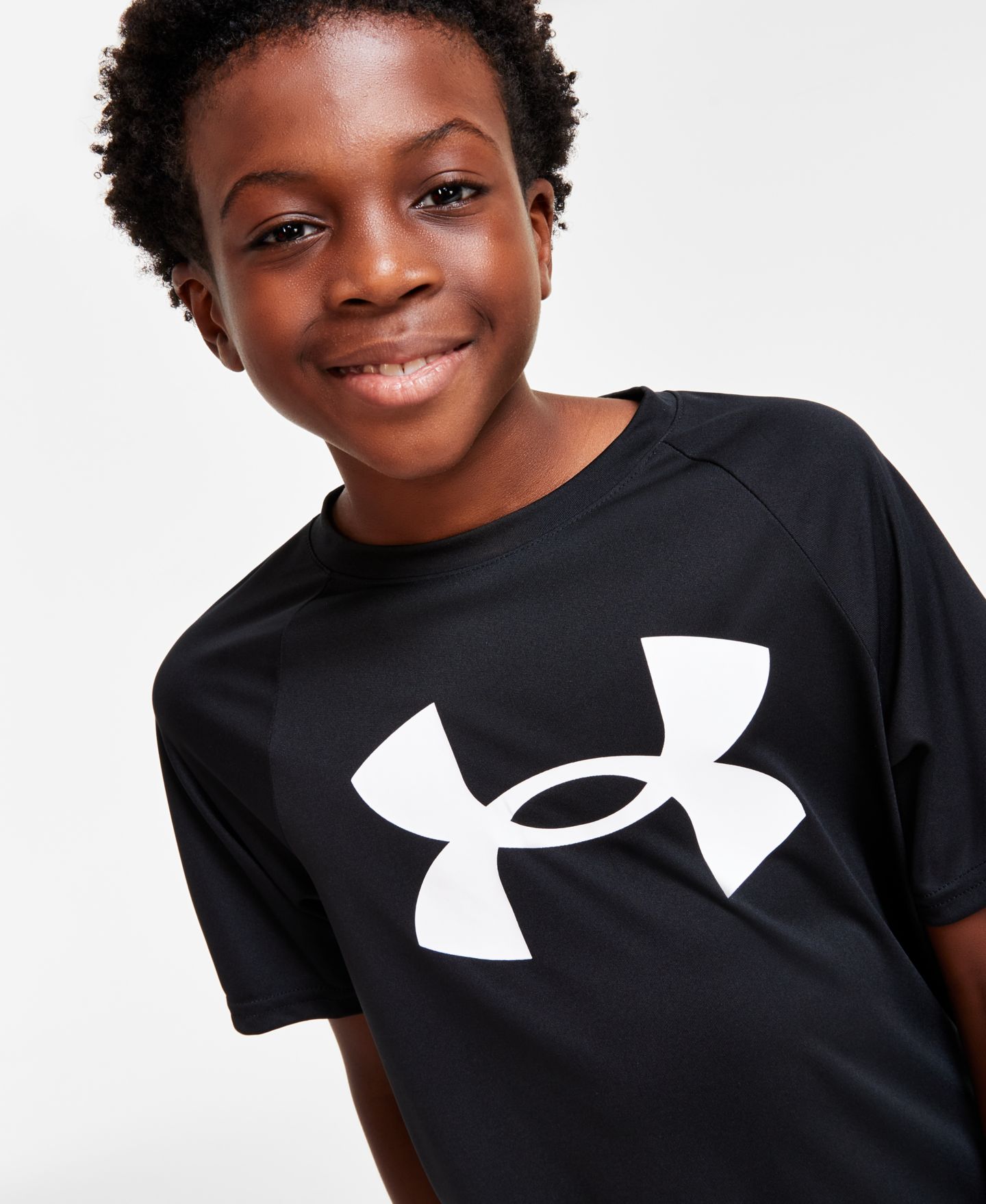 Футболка Under Armour Tech Big Logo Short-Sleeve T-Shirt для мальчиков, цвет: Чёрный — фото 4