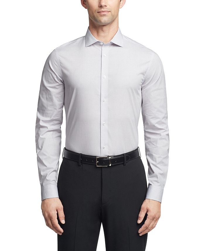 Calvin Klein Men's Steel Slim Fit Stretch Wrinkle Free Dress Shirt - Macy's