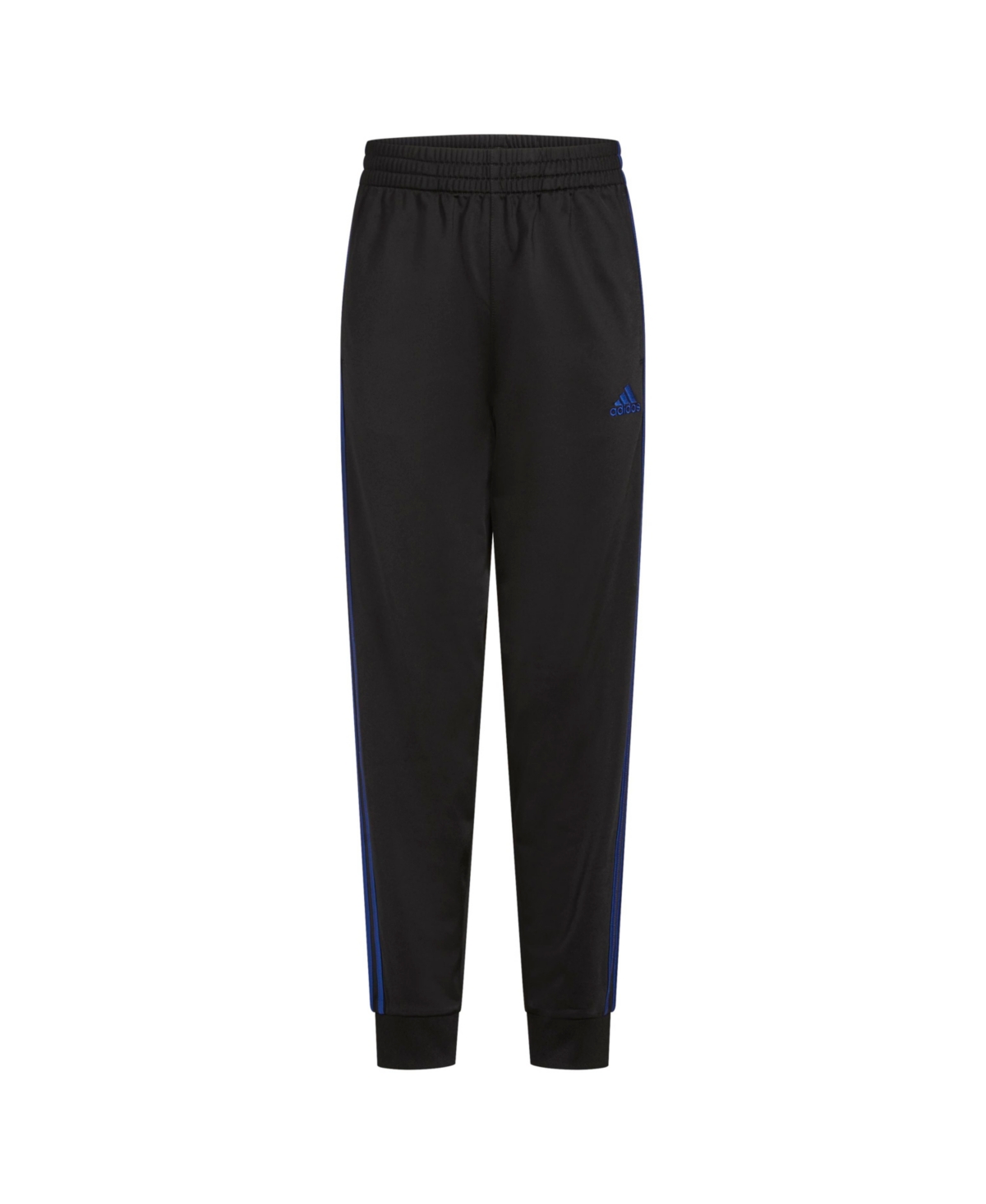 Adidas Originals Adidas Little Boys Elastic Waistband Classic 3 Stripes Tricot Joggers In Black With Blue