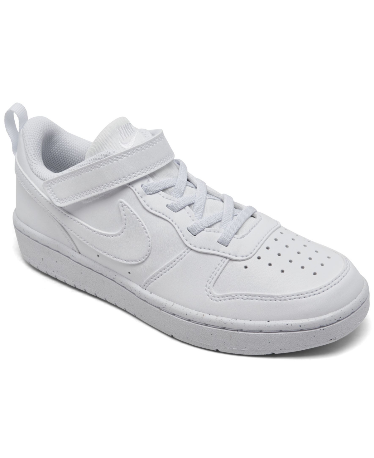 Nike Little Kids Court Borough Low Recraft Adjustable Strap Casual Sneakers From Finish Line In White