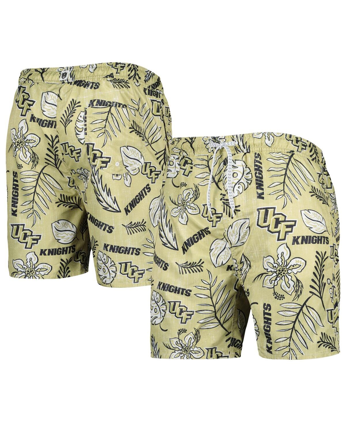 Shop Wes & Willy Men's  Khaki Ucf Knights Vintage-inspired Floral Swim Trunks
