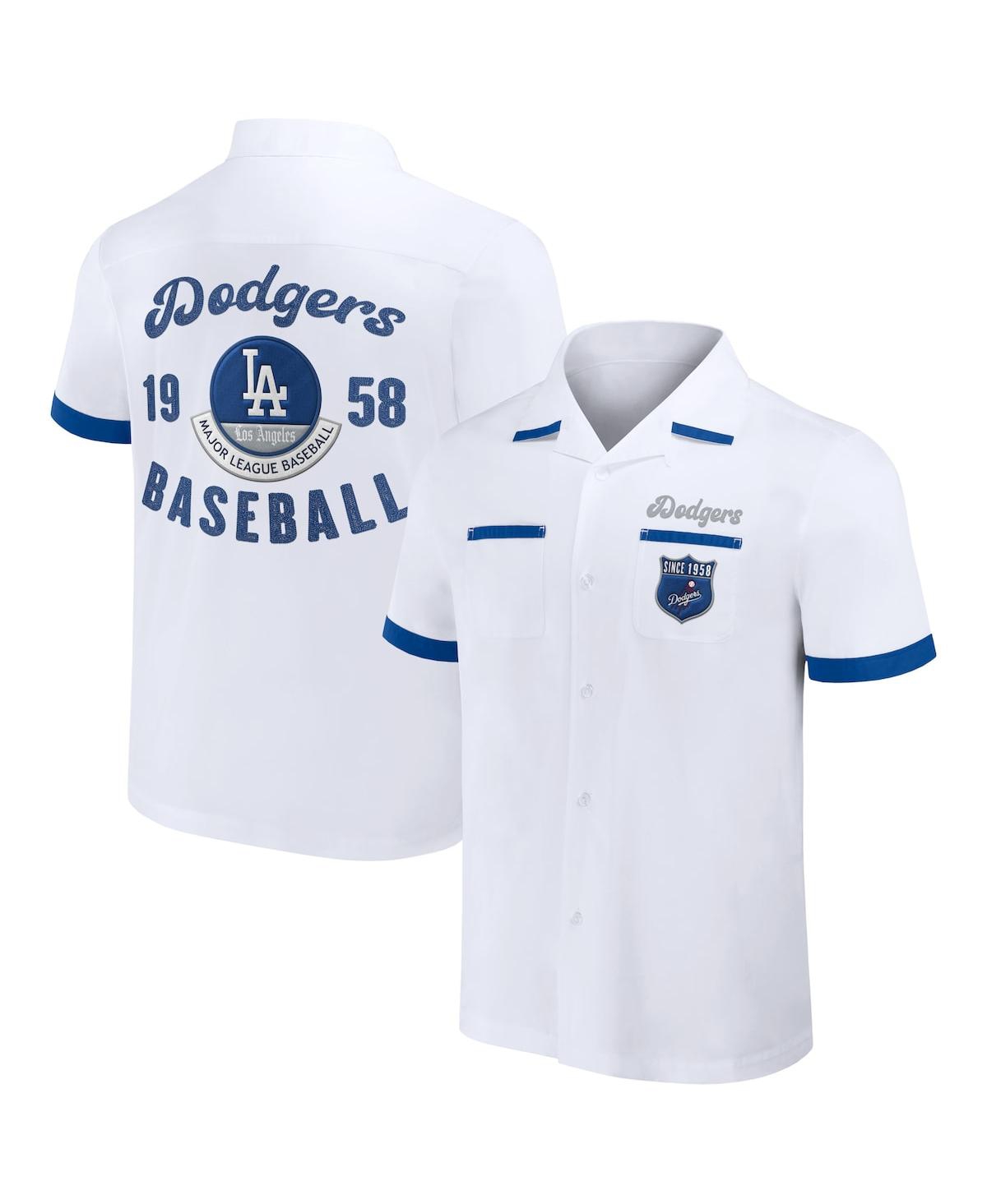 Fanatics Men's Darius Rucker Collection By  White Los Angeles Dodgers Bowling Button-up Shirt