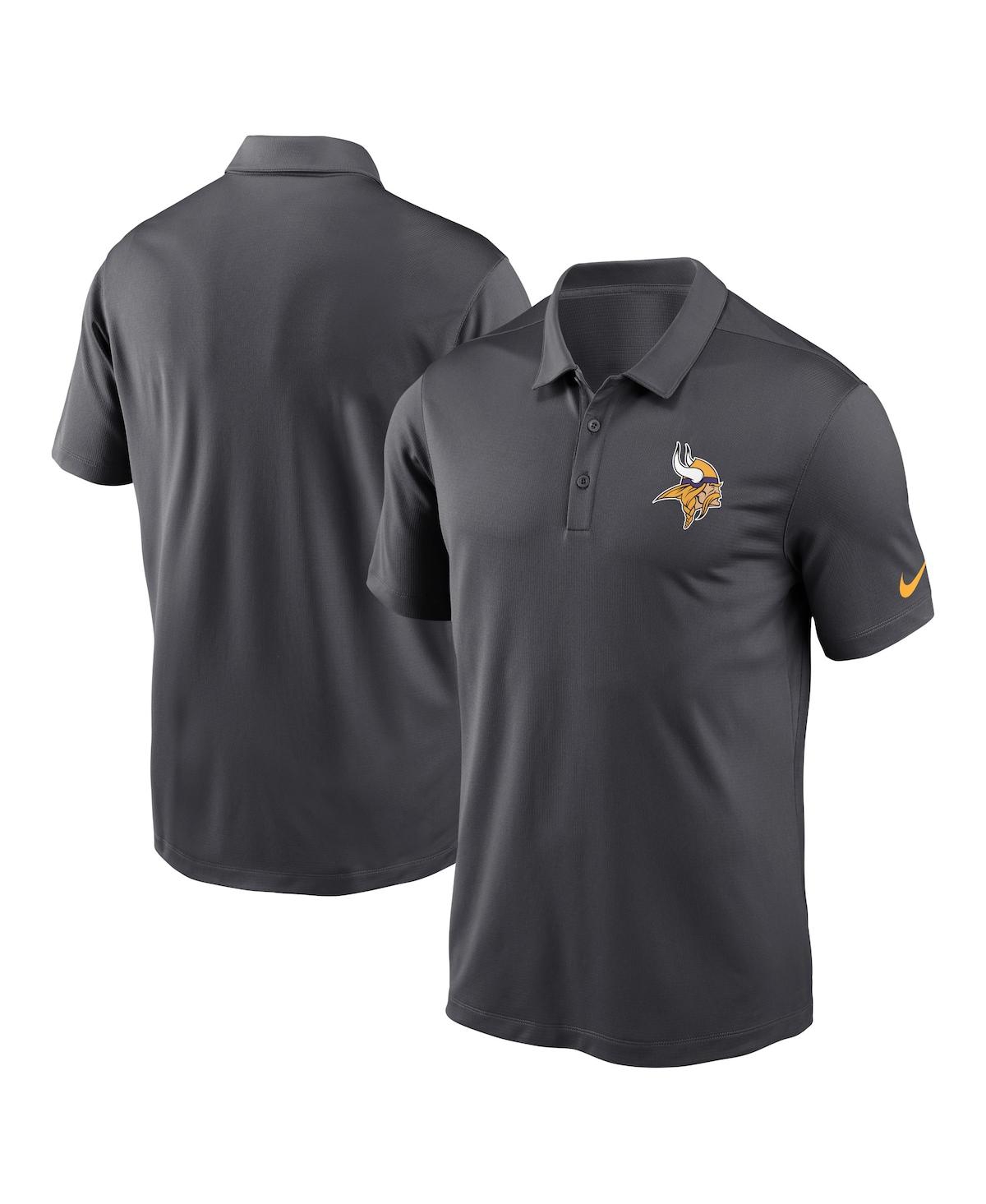 Nike Men's  Anthracite Minnesota Vikings Franchise Team Logo Performance Polo Shirt In Anthracite
