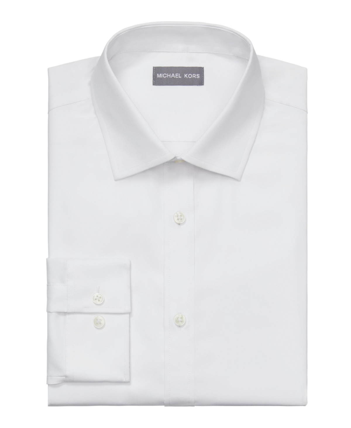 Shop Michael Kors Men's Airsoft Slim Fit Untucked Length Wrinkle Free Stretch Dress Shirt In White