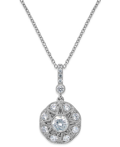 Antique Star by Marchesa Certified Diamond Icon Pendant Necklace in 18k White Gold (1-3/8 ct. t.w.)