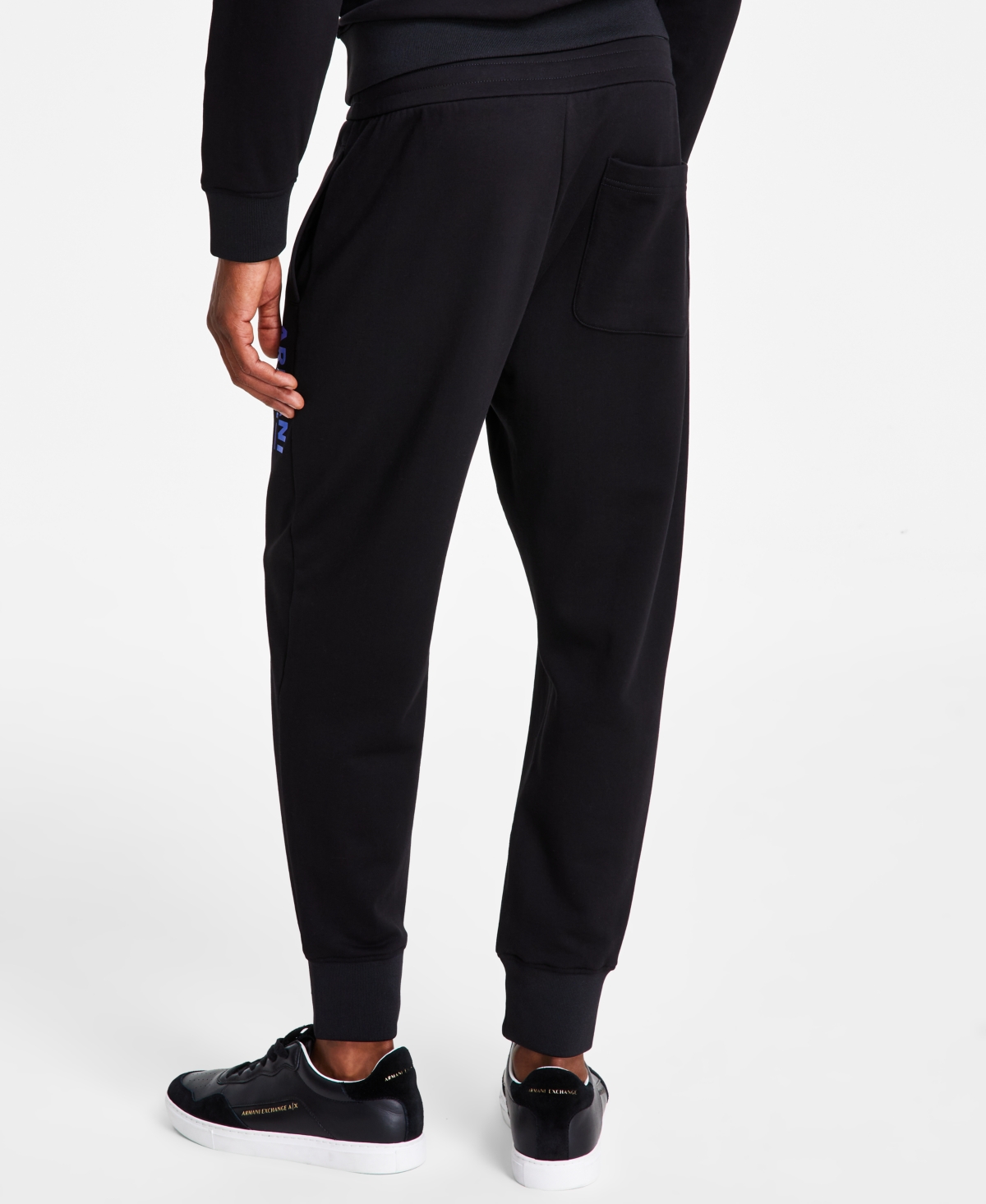 Ax Armani Exchange Men's Logo Joggers, Created For Macy's In Black,bluing