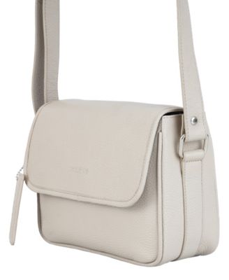 Pebbled Collection Kimberly Leather Flap Closure Handbag